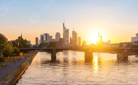 Skyline of Frankfurt at sunset on the main river, Germany  : Stock Photo or Stock Video Download rcfotostock photos, images and assets rcfotostock | RC Photo Stock.: