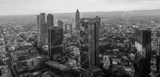 Skyline of frankfurt with business skyscrapers in black and white colors  : Stock Photo or Stock Video Download rcfotostock photos, images and assets rcfotostock | RC Photo Stock.: