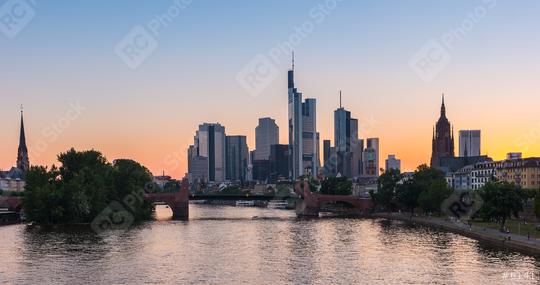 Skyline view of Frankfurt at sunset in germany  : Stock Photo or Stock Video Download rcfotostock photos, images and assets rcfotostock | RC Photo Stock.: