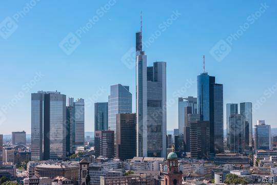 Skyline view of the financial district in Frankfurt  : Stock Photo or Stock Video Download rcfotostock photos, images and assets rcfotostock | RC Photo Stock.: