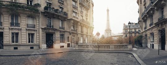 small paris street with view on the famous paris eiffel tower on a cloudy rainy day with some sunshine  : Stock Photo or Stock Video Download rcfotostock photos, images and assets rcfotostock | RC Photo Stock.: