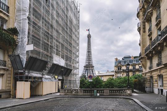 small street in paris with view on the famous eifel tower  : Stock Photo or Stock Video Download rcfotostock photos, images and assets rcfotostock | RC Photo Stock.:
