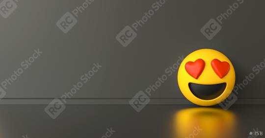 Smile in love emoji ob dark gray background, social media and co  : Stock Photo or Stock Video Download rcfotostock photos, images and assets rcfotostock | RC Photo Stock.: