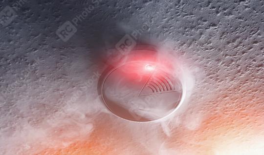smoke detector with white smoke and red warning light  : Stock Photo or Stock Video Download rcfotostock photos, images and assets rcfotostock | RC Photo Stock.: