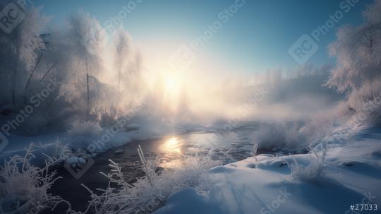 Snow-covered landscape with river and fog
  : Stock Photo or Stock Video Download rcfotostock photos, images and assets rcfotostock | RC Photo Stock.: