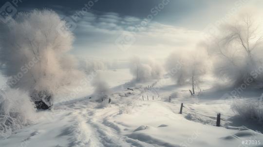 Snowy landscape with frost-covered trees and path
  : Stock Photo or Stock Video Download rcfotostock photos, images and assets rcfotostock | RC Photo Stock.: