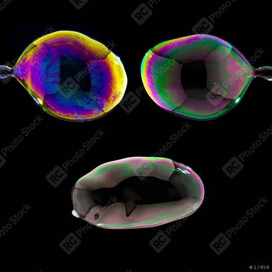 Soap Bubbles in colorful colors like set collage on black background  : Stock Photo or Stock Video Download rcfotostock photos, images and assets rcfotostock | RC Photo Stock.:
