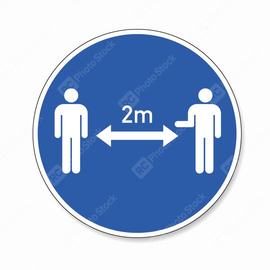 Social Distancing 2 Meter. Coronoavirus safety distance between people sign, mandatory sign or safety sign, on white background. Vector illustration. Eps 10 vector file.  : Stock Photo or Stock Video Download rcfotostock photos, images and assets rcfotostock | RC-Photo-Stock.: