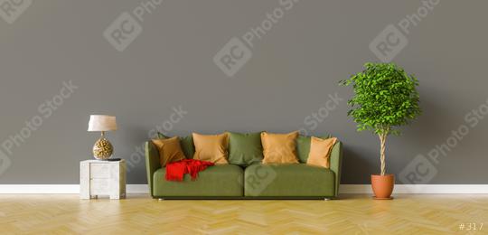 Sofa in a living room on a dark gray wall with copy space on the wall for picture canvas  : Stock Photo or Stock Video Download rcfotostock photos, images and assets rcfotostock | RC Photo Stock.: