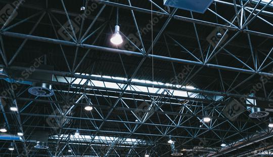 Spot Lights and ventilation system in a industrial building or exhibition Hall Ceiling construction  : Stock Photo or Stock Video Download rcfotostock photos, images and assets rcfotostock | RC Photo Stock.: