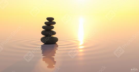 stacks of pebbles in the ocean at sunset, Japanese zen garden concept image, copyspace for your individual text.  : Stock Photo or Stock Video Download rcfotostock photos, images and assets rcfotostock | RC Photo Stock.: