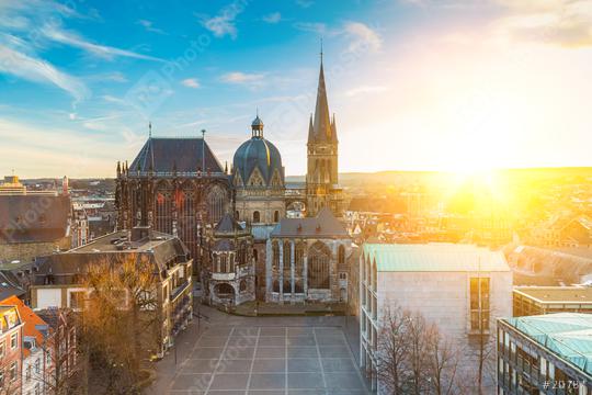 Stadt Aachen mit Aachener Dom und Rathaus  : Stock Photo or Stock Video Download rcfotostock photos, images and assets rcfotostock | RC Photo Stock.: