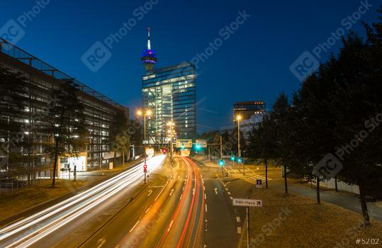 Stadttor in Dusseldorf at night, germany  : Stock Photo or Stock Video Download rcfotostock photos, images and assets rcfotostock | RC Photo Stock.: