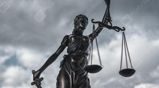 Statue of Justice symbol with dark clouds  : Stock Photo or Stock Video Download rcfotostock photos, images and assets rcfotostock | RC Photo Stock.: