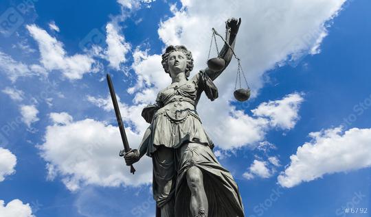 Statue of Justitia (justice goddess) on cloudy blue sky  : Stock Photo or Stock Video Download rcfotostock photos, images and assets rcfotostock | RC Photo Stock.: