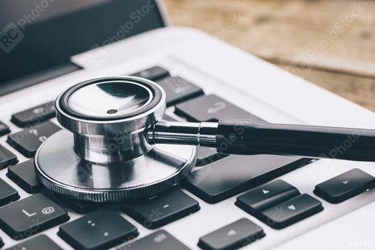 Stethoscope on a notebook - Virus alert concept image  : Stock Photo or Stock Video Download rcfotostock photos, images and assets rcfotostock | RC Photo Stock.: