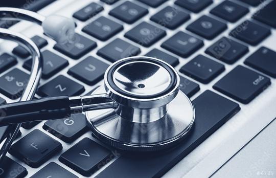 Stethoscope over a laptop keyboard - cybercrime concept image  : Stock Photo or Stock Video Download rcfotostock photos, images and assets rcfotostock | RC Photo Stock.: