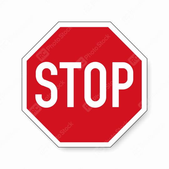 Stop sign. German traffic sign stop on white background. Vector illustration. Eps 10 vector file.  : Stock Photo or Stock Video Download rcfotostock photos, images and assets rcfotostock | RC Photo Stock.: