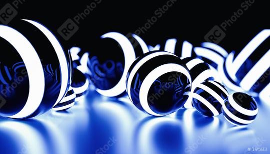striped Glowing sphere balls in the dark with light effects -futuristic background - 3D rendering  : Stock Photo or Stock Video Download rcfotostock photos, images and assets rcfotostock | RC Photo Stock.: