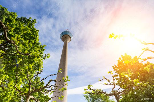 Summer day with view of the Tv Tower Dusseldorf , germany  : Stock Photo or Stock Video Download rcfotostock photos, images and assets rcfotostock | RC Photo Stock.: