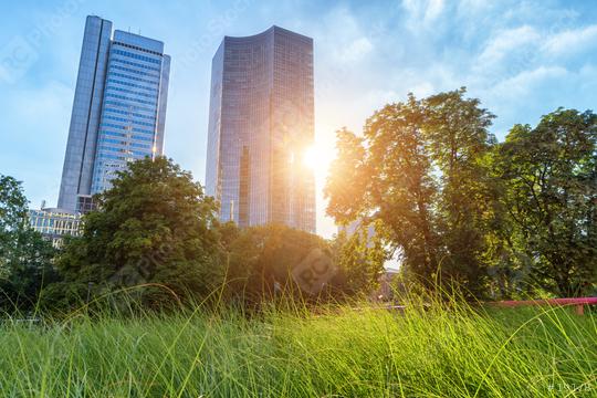 sun between office buildings  : Stock Photo or Stock Video Download rcfotostock photos, images and assets rcfotostock | RC Photo Stock.: