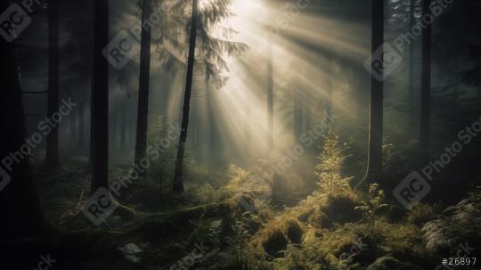 Sun rays filtering through mist in a dense forest
  : Stock Photo or Stock Video Download rcfotostock photos, images and assets rcfotostock | RC Photo Stock.: