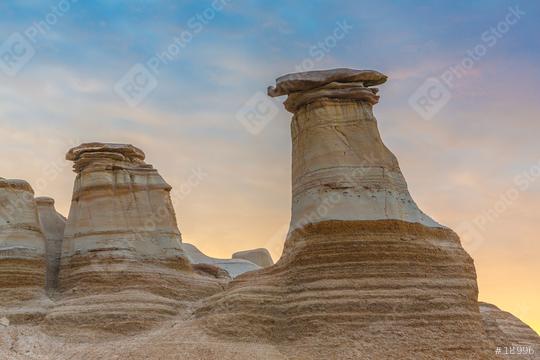 sunrise at Hoodoos near Drumheller at alberta canada  : Stock Photo or Stock Video Download rcfotostock photos, images and assets rcfotostock | RC Photo Stock.: