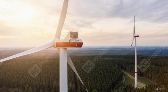 sunset above wind turbines - Energy Production with clean and Renewable Energy  : Stock Photo or Stock Video Download rcfotostock photos, images and assets rcfotostock | RC Photo Stock.: