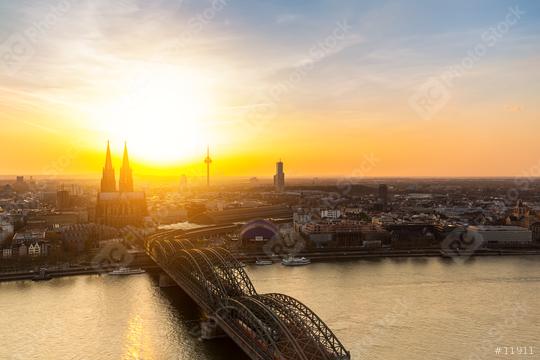 sunset at cologne with cathedral  : Stock Photo or Stock Video Download rcfotostock photos, images and assets rcfotostock | RC Photo Stock.: