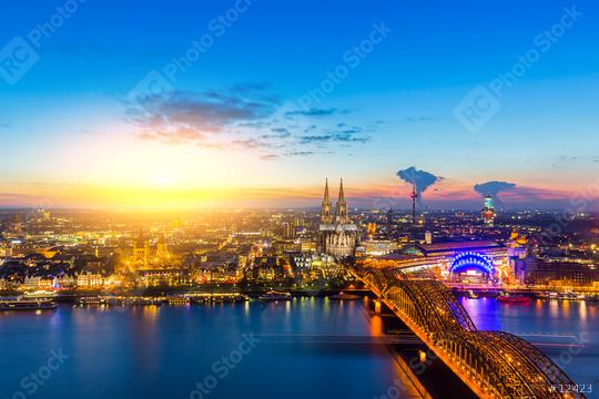 Sunset at cologne with cathedral  : Stock Photo or Stock Video Download rcfotostock photos, images and assets rcfotostock | RC Photo Stock.: