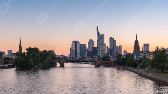 Sunset at Frankfurt am Main, germany  : Stock Photo or Stock Video Download rcfotostock photos, images and assets rcfotostock | RC Photo Stock.: