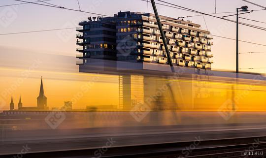 Sunset at the crane house building in cologne  : Stock Photo or Stock Video Download rcfotostock photos, images and assets rcfotostock | RC Photo Stock.: