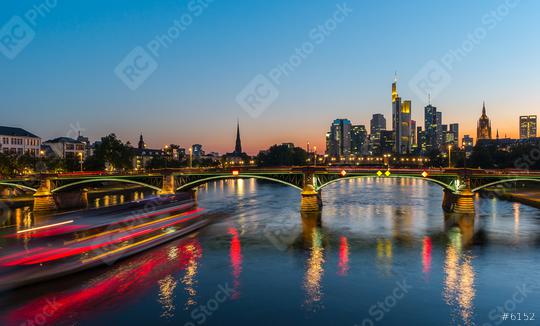 Sunset at the Ignatz Bubis bridge in Frankfurt am Main, germany  : Stock Photo or Stock Video Download rcfotostock photos, images and assets rcfotostock | RC Photo Stock.: