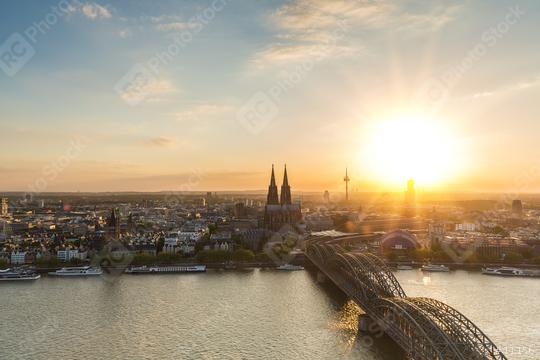 Sunset over Cologne city in germany  : Stock Photo or Stock Video Download rcfotostock photos, images and assets rcfotostock | RC Photo Stock.: