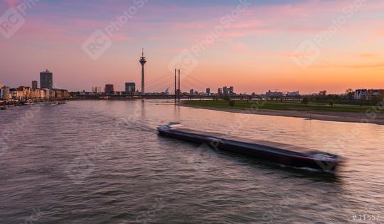 sunset over Dusseldorf at the rhine river   : Stock Photo or Stock Video Download rcfotostock photos, images and assets rcfotostock | RC Photo Stock.: