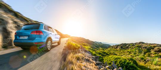 SUV car in spain mountain landscape road at sunset  : Stock Photo or Stock Video Download rcfotostock photos, images and assets rcfotostock | RC Photo Stock.: