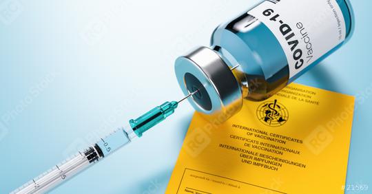 syringe, vial and yellow international certificate of vaccination, Vaccine concept - 3D illustration  : Stock Photo or Stock Video Download rcfotostock photos, images and assets rcfotostock | RC Photo Stock.: