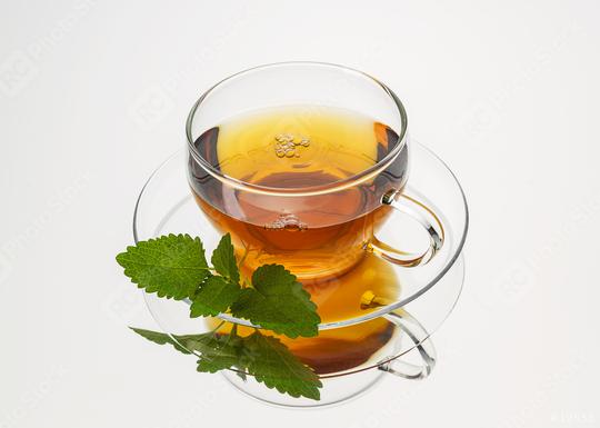 teacup tea with mint peppermint leaf hot drink aroma isolated on white background with reflection  : Stock Photo or Stock Video Download rcfotostock photos, images and assets rcfotostock | RC Photo Stock.: