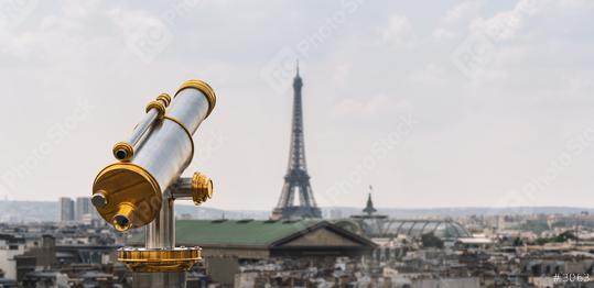 Telescope with view to the Eiffel Tower in Paris, france  : Stock Photo or Stock Video Download rcfotostock photos, images and assets rcfotostock | RC Photo Stock.:
