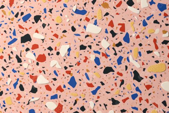 Terrazzo pattern with colorful chips on pink background  : Stock Photo or Stock Video Download rcfotostock photos, images and assets rcfotostock | RC Photo Stock.: