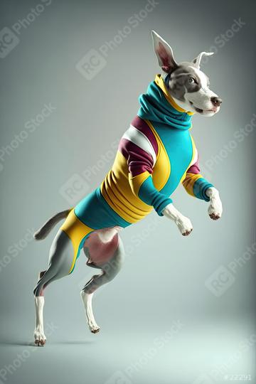 terrier dog doing Gymnastic in sporty body sweater (Generative AI)  : Stock Photo or Stock Video Download rcfotostock photos, images and assets rcfotostock | RC Photo Stock.: