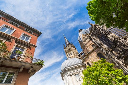the Cathedral of Aachen at summer  : Stock Photo or Stock Video Download rcfotostock photos, images and assets rcfotostock | RC Photo Stock.: