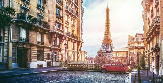 The eifel tower in Paris from a tiny street  : Stock Photo or Stock Video Download rcfotostock photos, images and assets rcfotostock | RC Photo Stock.: