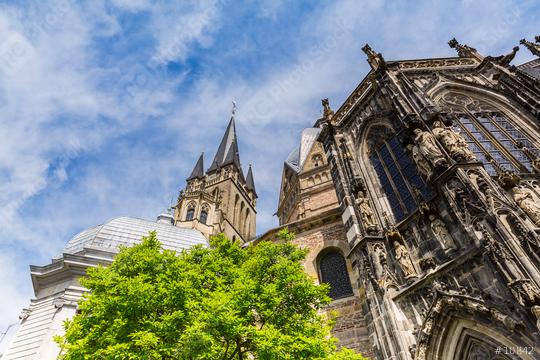 the old Cathedral of Aachen at summer  : Stock Photo or Stock Video Download rcfotostock photos, images and assets rcfotostock | RC Photo Stock.: