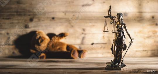 The Statue of Justice symbol with teddy bear, legal law rape concept image  : Stock Photo or Stock Video Download rcfotostock photos, images and assets rcfotostock | RC Photo Stock.: