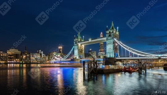The Tower bridge in London illuminated at night, UK.  : Stock Photo or Stock Video Download rcfotostock photos, images and assets rcfotostock | RC Photo Stock.: