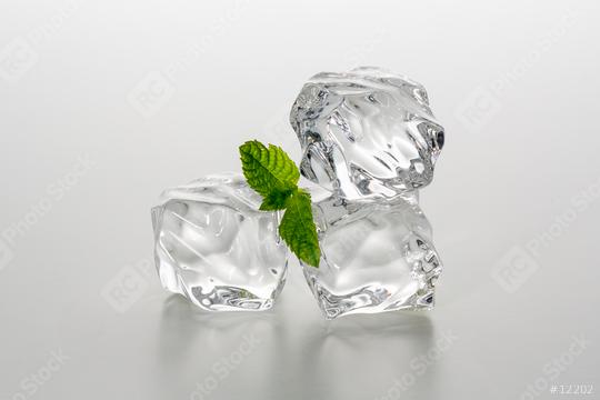 Three chunks of ice with mint  : Stock Photo or Stock Video Download rcfotostock photos, images and assets rcfotostock | RC Photo Stock.: