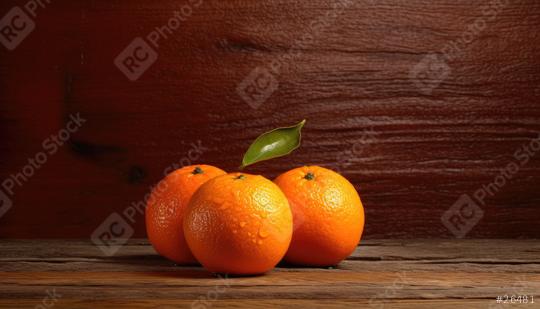Three fresh oranges with a leaf on a wooden background  : Stock Photo or Stock Video Download rcfotostock photos, images and assets rcfotostock | RC Photo Stock.:
