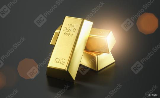 three pieces of gold bar stack up on a black background  : Stock Photo or Stock Video Download rcfotostock photos, images and assets rcfotostock | RC Photo Stock.: