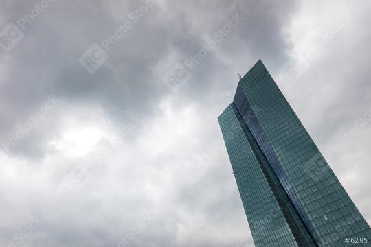 thunderstorm cloudy sky over the headquarters of the European Central Bank or ECB in Frankfurt am Main  : Stock Photo or Stock Video Download rcfotostock photos, images and assets rcfotostock | RC Photo Stock.: